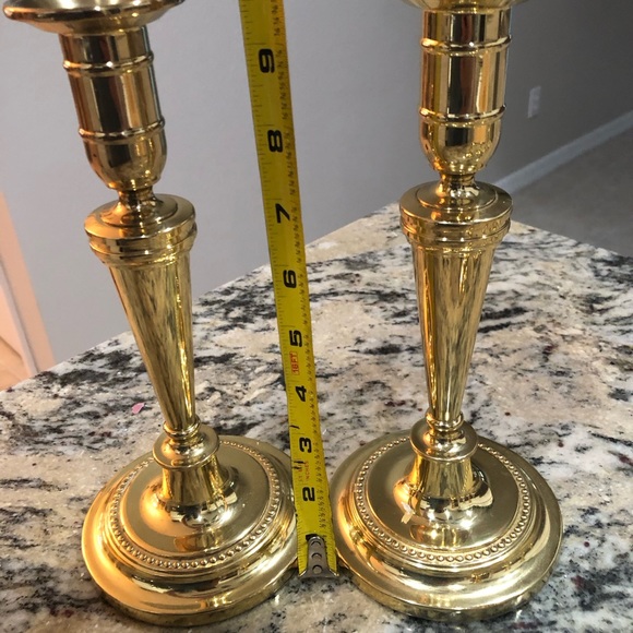 SOLD Lot of 6 Baldwin Brass Candlestick holders, 3 heights, excellent condition - Picture 3 of 11